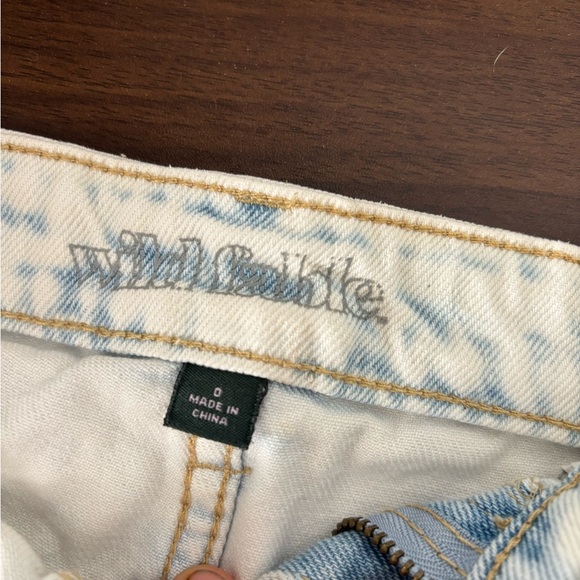 wild fable Washed White Denim Cutoff Shorts with Faded Blue Accents - Picture 4 of 4